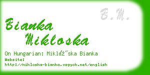 bianka mikloska business card